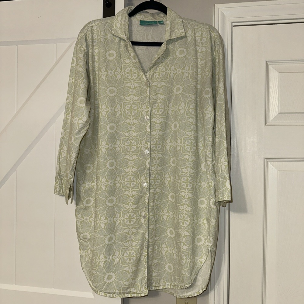 Needham Lane Women's 100% Cotton Abstract Floral Nightshirt dress Size S/M